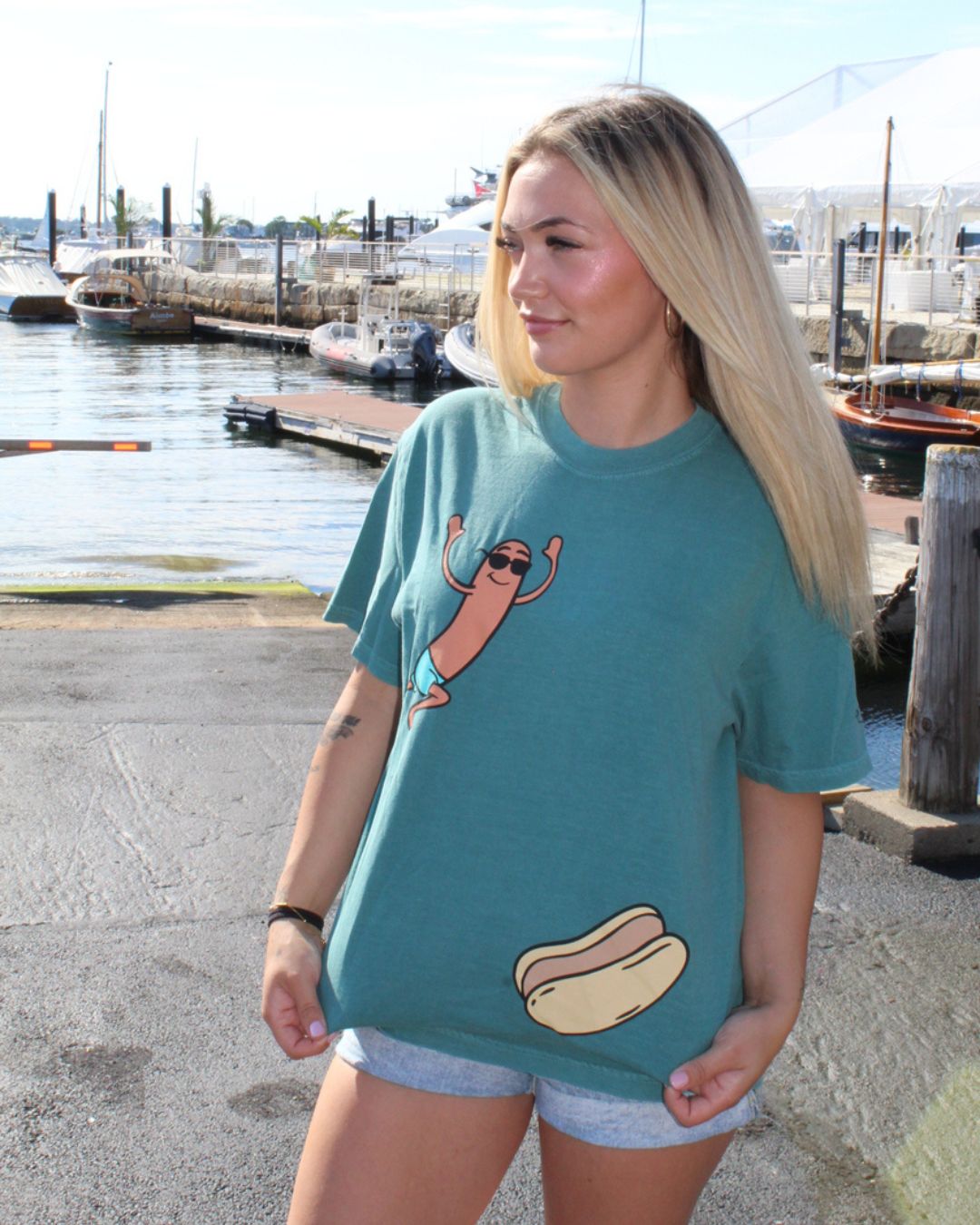 Green Jumping Wiener Shirt