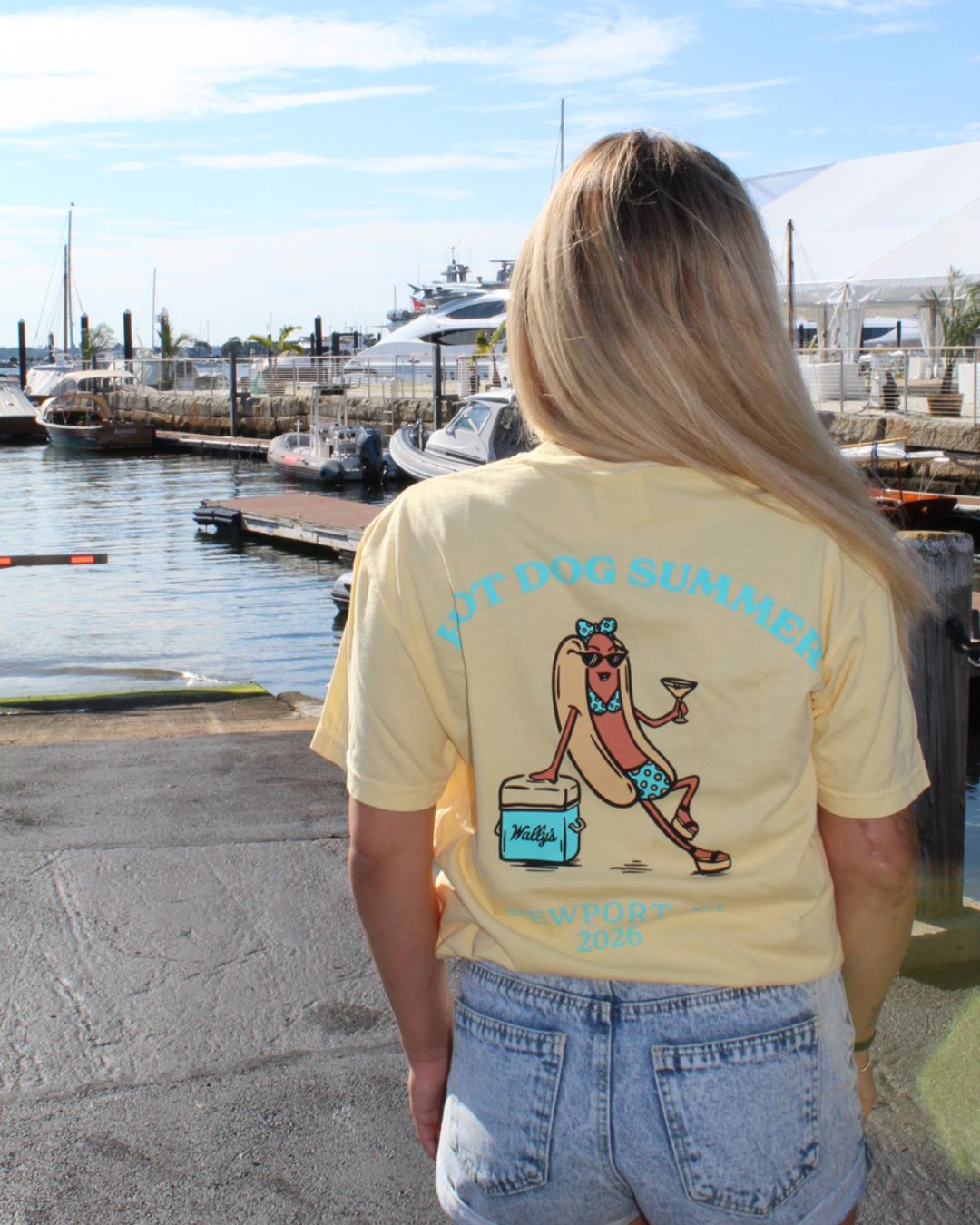 Yellow Hot Dog Summer Shirt