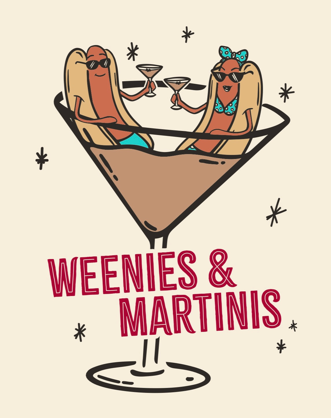 Weenies & Martinis Ivory Shirt – Wally's Wieners